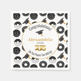 Serviette En Papier 2025 Donuts and Degrees Modern Black and White