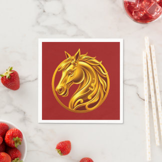 Serviette En Papier 2026 Chinese New Years- Gold Horse