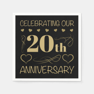 Serviette En Papier 20e anniversaire du Mariage