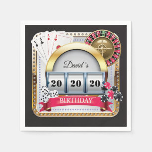 Serviette En Papier 20e Casino Poker carte de jeu Anniversaire serviet