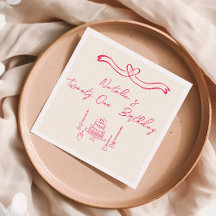 21e Anniversaire de la boîte à gâteau rose écrite