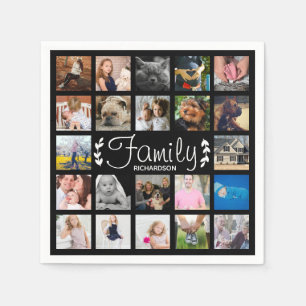Serviette En Papier 22 Family Photo Collage & Nom