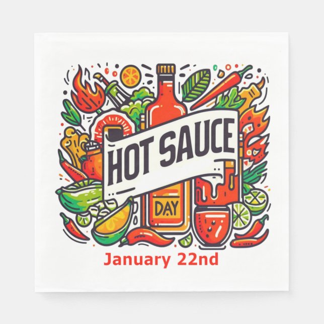 Serviette En Papier 22 janvier - Journée de la sauce chaude (Devant)