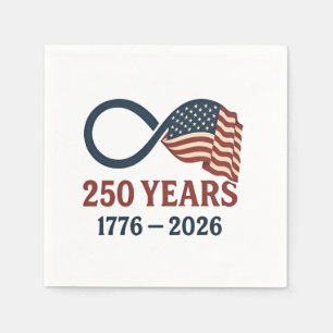 Serviette En Papier 250 Anniversaire 1776-2026 USA Patriotique