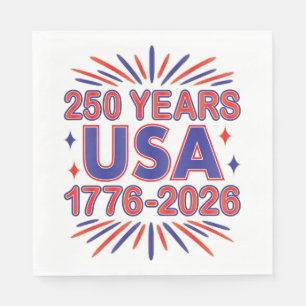 Serviette En Papier 250 ans USA   Semiquinentenaire 1776-2026