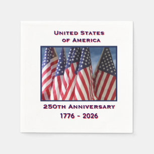 Serviette En Papier 250e anniversaire USA Patriotic Flags Papier