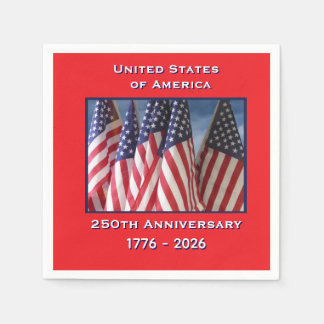Serviette En Papier 250e anniversaire USA Patriotic Flags Papier