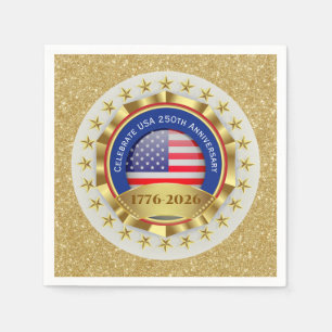 Serviette En Papier 250e anniversaire USA patriotique 1776–2026