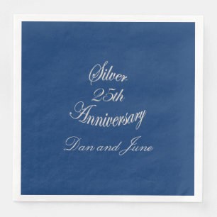 Serviette En Papier 25e anniversaire d'argent Personnalisé