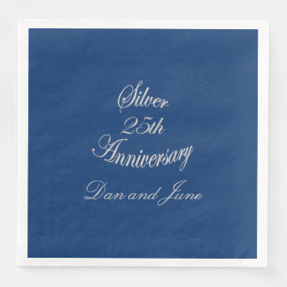 Serviette En Papier 25e anniversaire d'argent Personnalisé