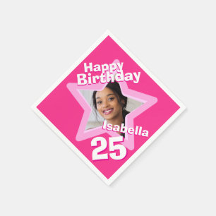 Serviette En Papier 25e anniversaire de la fête photo star serviettes