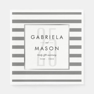 Serviette En Papier 25e anniversaire Mariage classique en argent