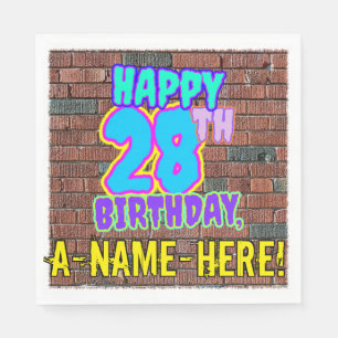 Serviette En Papier 28e anniversaire ~ Amusant, Graffiti urbain inspir
