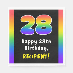Serviette En Papier 28e anniversaire : Rainbow Spectrum # 28, Nom pers
