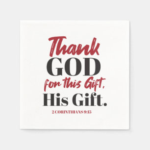 Serviette En Papier 2 Corinthiens 9:15 conception du verset biblique I