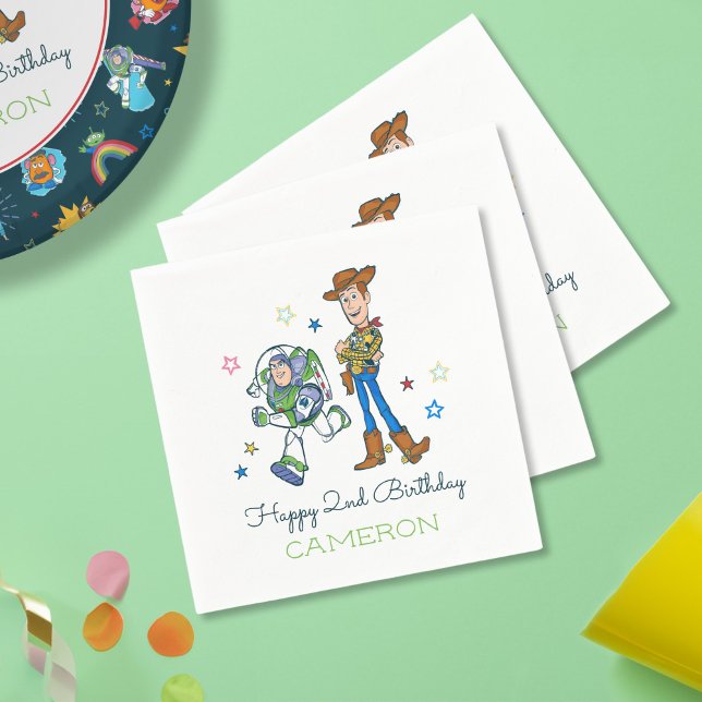 Serviette En Papier 2 Infinity and Beyond Toy Story - 2e anniversaire (Napkins on table)