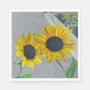 Serviette En Papier 2 Sunflowers mariage pays décontracté manger fête