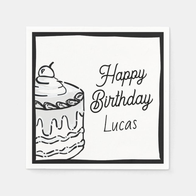 Serviette En Papier 2D Boys Second Birthday Party Comic Style (Devant)