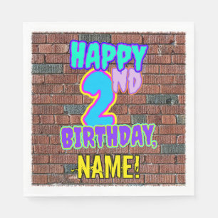 Serviette En Papier 2e anniversaire ~ Amusant, Graffiti urbain inspiré