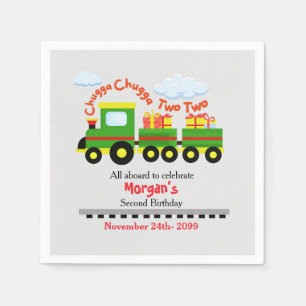 Serviette En Papier 2e Anniversaire Mignonne Train Coloré Avec Présent