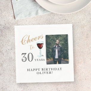Serviette En Papier 30 ans Vin rouge 30e anniversaire Photo