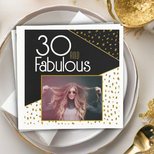 Serviette En Papier 30 et fabuleuse Parties scintillant d'or Photo 30e