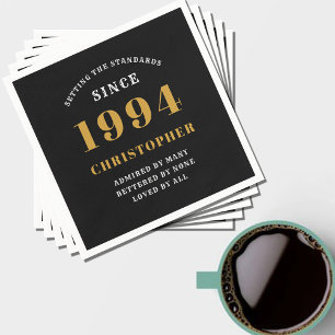 Serviette En Papier 30e anniversaire 1994 Black Gold