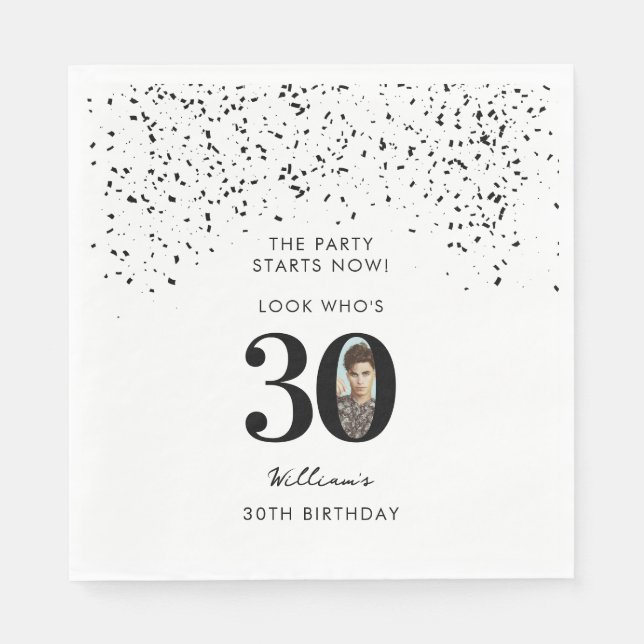 Serviette En Papier 30e anniversaire de fête Regardez qui est 30 photo (Devant)