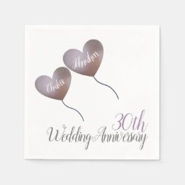 Serviette En Papier 30e anniversaire de la mariage perle ballons cardi