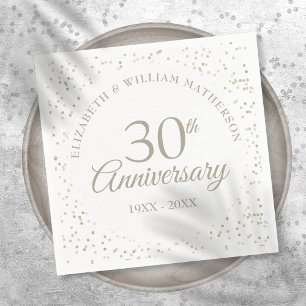 Serviette En Papier 30e anniversaire de Mariage Chic Pearl Confetti