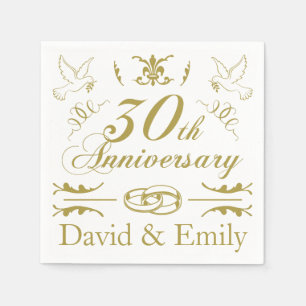 Serviette En Papier 30e anniversaire de Mariage personnalisé