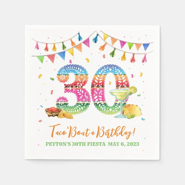 Serviette En Papier 30e anniversaire Fiesta Napkin (Devant)
