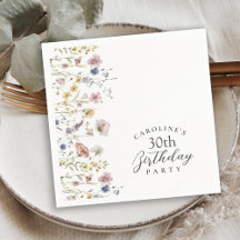 30e anniversaire Fleurs sauvages de fête aquarelle