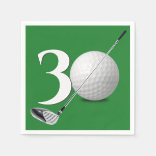 Serviette En Papier 30e anniversaire Golf Ball And Club