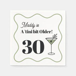 Serviette En Papier 30e anniversaire Martini-à thème serviettes vert