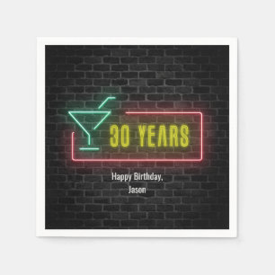 Serviette En Papier 30e anniversaire Neon Connexion mur en brique