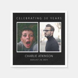 Serviette En Papier 30e anniversaire photo coller serviettes