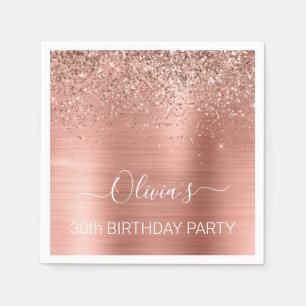 Serviette En Papier 30e anniversaire Rose Gold - Parties scintillant r