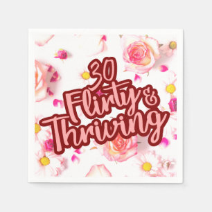 Serviette En Papier 30e anniversaire Trente Flirty et Fun Fun Rose