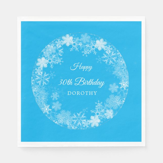 Serviette En Papier 30e anniversaire Wonderland Winter Wonderland Snow (Devant)