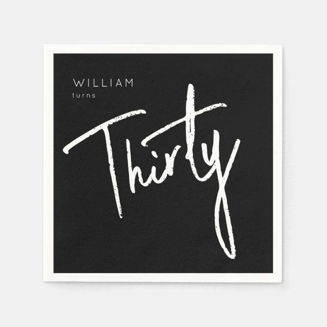 Serviette En Papier 30ème Trente Trente Trente Anniversaire Napkin (Devant)