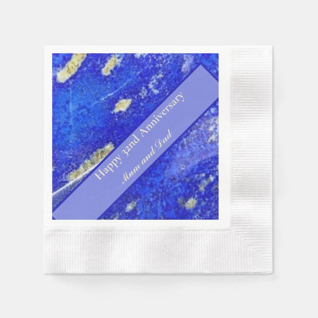 Serviette En Papier 32e anniversaire du Mariage modifiable (Devant)