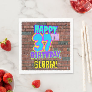 Serviette En Papier 37e anniversaire ~ Amusant, Graffiti urbain inspir