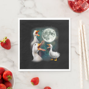 Serviette En Papier 3 Canards Hurle À La Lune Drôle Étrange Maudit Can