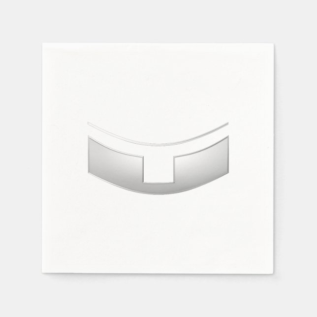 Serviette En Papier 3-D Look Silver Priest's ou ministre's Collar (Devant)
