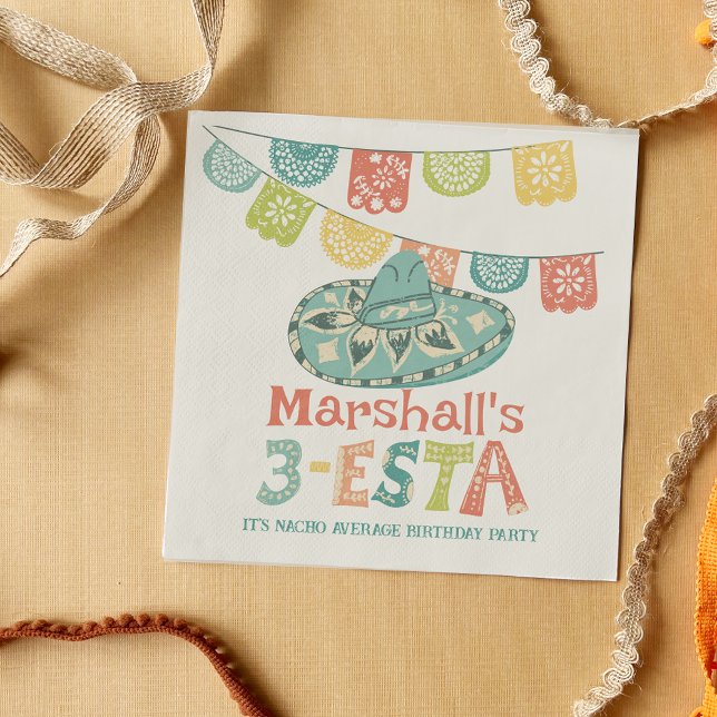 Serviette En Papier 3-Esta Personnalisé Sombrero fête d'anniversaire (Créateur téléchargé)