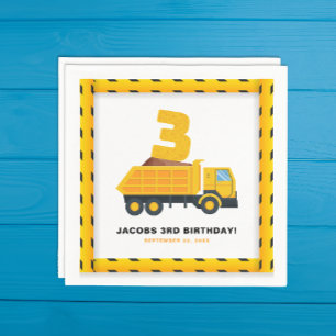 Serviette En Papier 3e anniversaire de la partie de construction servi