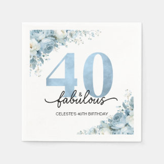 Serviette En Papier 40 ans personnalisés et fabuleux Anniversaire flor