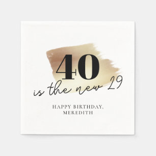 Serviette En Papier 40 est la nouvelle 29 Gold Black 40th Birthday Par
