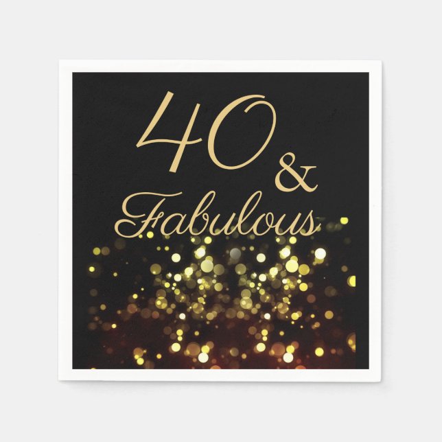 Serviette En Papier 40 et Fabuleux anniversaire (Devant)